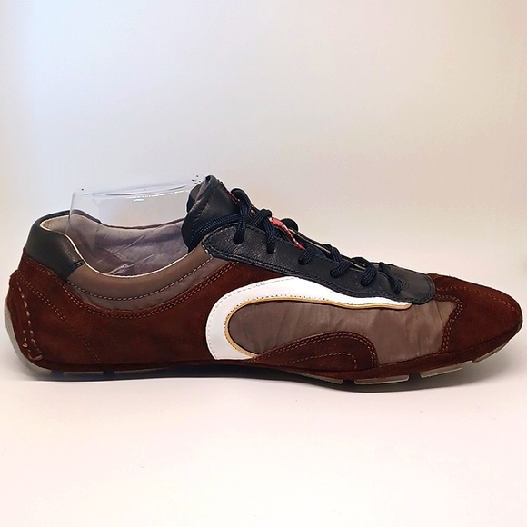 Prada Suede Oxford Sneakers, Brown/Khaki Size 9 - Picture 8 of 12